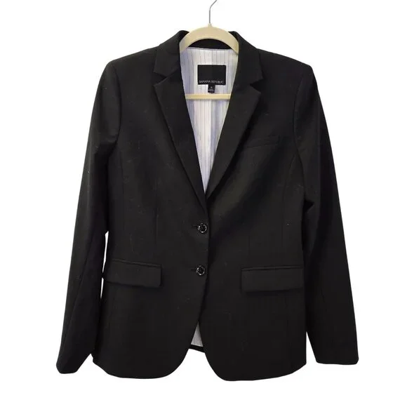 Banana Republic Wool Blend Two Button Blazer Jacket Size 6 - Picture 1 of 7